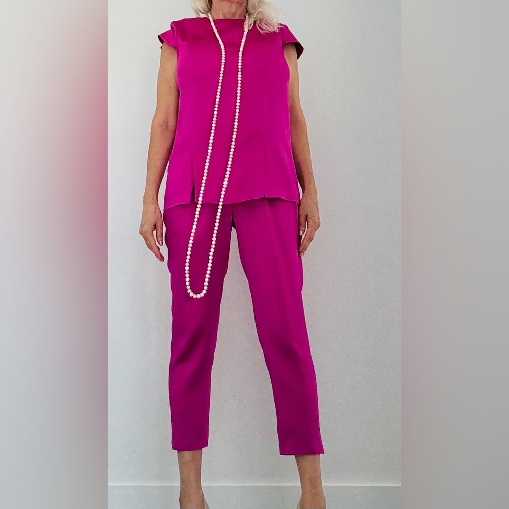 Satin Pink Pantsuit